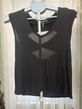 BCBGMAXAZRIA Kelsea Black Twist Back Sleeveless Top Size XS